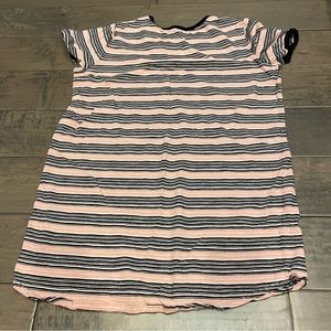 VANS Pink and Black Striped T-shirt Dress Size Small